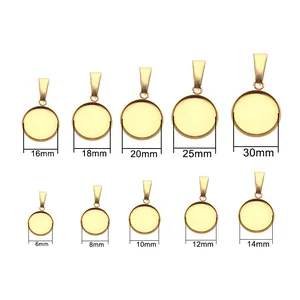 Roestvrijstalen ronde hangerbakjes met hangoogjes in 10 maten van 6 mm tot 30 mm