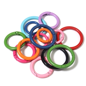 Colorful 25-40mm spring O-rings in various sizes for DIY bag accessories and keychains