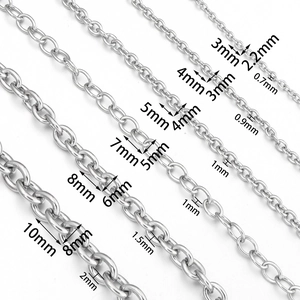 Chaînes à maillons ovales en acier inoxydable en six tailles pour bijoux DIY