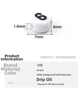 Maßtabelle für 7mm weiße Acryl-Zahlenperlen mit 1,4mm Loch für DIY-Schmuckherstellung