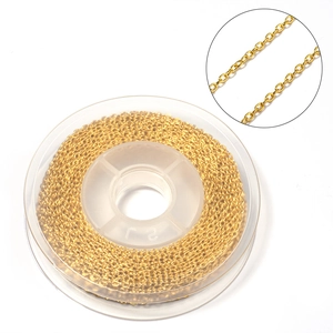 Platte gouden schakelketting op rol voor het maken van DIY sieraden en colliers