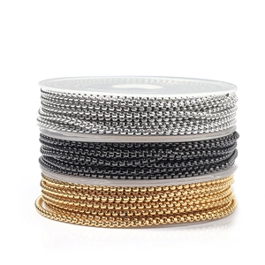 Stainless Steel Box Chain Roll For DIY Jewelry Making Gold Silver Plated Square Grid Chain Jewelry Findings Necklace Accessories