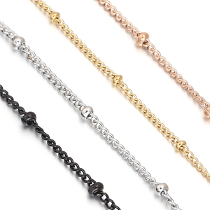 Cadenas de bolas de acero inoxidable pulido en acabados negro, plata, oro y oro rosa