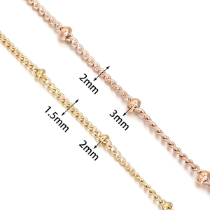 Cadenas de bolas en acero inoxidable dorado y oro rosa con medidas de 1.5mm y 2mm