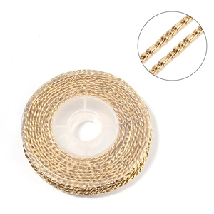 Golden plated stainless steel Figaro chain roll for DIY handmade jewelry making