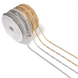 Detail of gold and silver Cuban chain spools for DIY jewelry making accessories