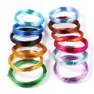 Close-up of colorful craft aluminum wire rolls for jewelry making in 11 metallic shades