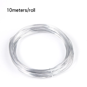 Detailed view of a 10m roll of silver aluminum craft wire for DIY jewelry making
