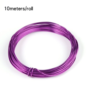 Close-up of 10-meter roll of purple aluminum wire for DIY jewelry making and crafts