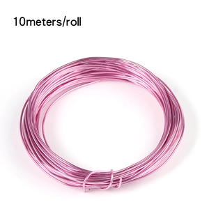 Detailed view of pink 10-meter aluminum wire roll for DIY handmade craft jewelry making