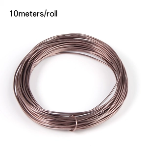 Detail of 10-meter bronze aluminum craft wire coil for DIY jewelry and manual weaving