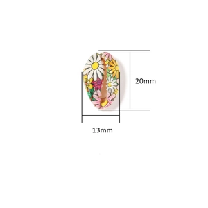20pcs natural painted sea shells with flower patterns for DIY jewelry making 20x13mm