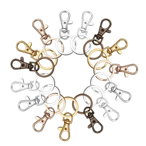 Zinklegierung Wirbelkarabiner Mit Schlüsselringen Für DIY Schmuckherstellung Taschenzubehör Galvanisierte Hummerverschlüsse