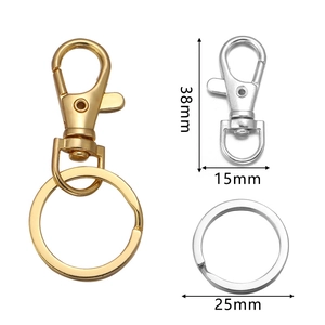 Schlüsselanhänger Set aus Zinklegierung mit 25mm Schlüsselring in Gold und Silber