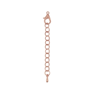 Rose gold lobster clasp extender chain with water drop charm for DIY jewelry making