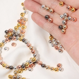 Vergulde CCB ronde tussenkralen in goud, zilver, roségoud en zwart voor DIY-sieraden