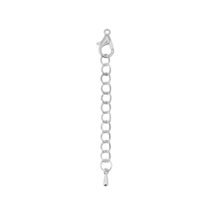 Silver lobster clasp extension chain with teardrop pendant for DIY jewelry making