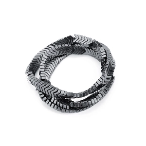 Deep gray hematite arrow spacer beads with vacuum plating and metallic luster for DIY jewelry