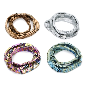Arrow-shaped hematite beads in bronze, silver, rainbow and teal for DIY jewelry