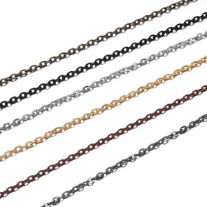 Cadenas de eslabones ovalados planos en seis colores metálicos para joyería DIY