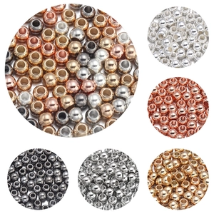 Mixed metallic CCB large hole spacer beads for DIY jewelry making in gold silver rose gold