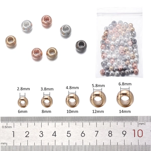 Golden and silver CCB plastic spacer beads in multiple sizes from 6mm to 14mm for DIY