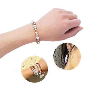 CCB gold and silver plated beads bracelet with heart and star letter charms for DIY crafts