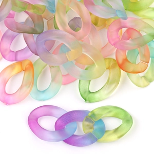 Eslabones de cadena de acrílico esmerilado con colores degradados para joyería DIY