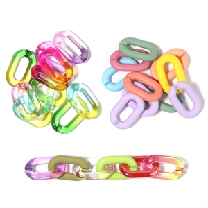 Pack de 50 eslabones de cadena de acrílico en colores degradados y mates para manualidades DIY