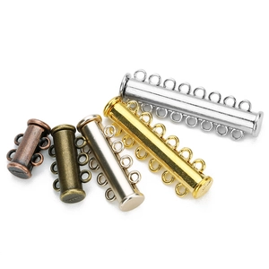 Multi-strand magnetic slide tube clasps in various plating finishes for DIY jewelry making