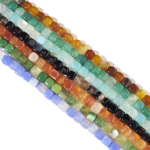 Gekleurde 8mm agaat kubuskralen met afgeronde hoeken voor DIY sieraden maken