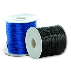 80 yards roll of silk nylon cord in blue and black for DIY bracelet making