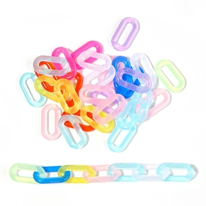 Eslabones de acrílico esmerilado de colores para joyería DIY y cadenas de bolsos o gafas