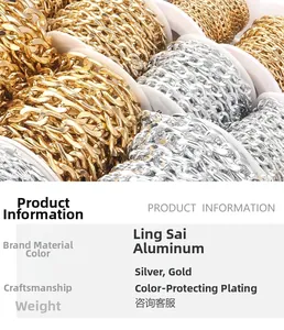 Detailed comparison of gold and silver aluminum NK chains for DIY jewelry making