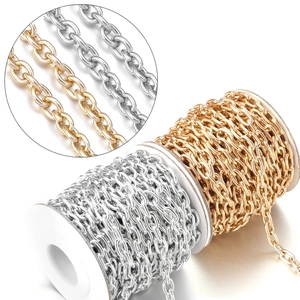 Aluminum Spooled Cable Chain Gold Silver O-Link Chain For DIY Jewelry Making Clothing Decoration Craft Accessories Spool