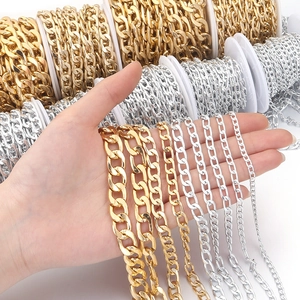 Aluminum Jewelry Making DIY Chain Cuban Link O Chain Twist Link For Necklace Bracelet Bag Craft Accessories Gold Silver