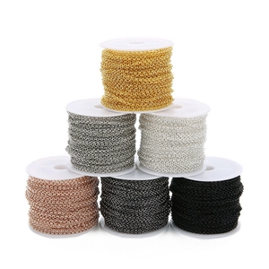 Six bobines de chaînes en acier inoxydable de couleurs variées pour création de bijoux