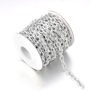 Silver aluminum cross chain roll for DIY jewelry making and clothing accessories
