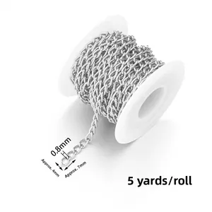Detaillierte 0,8mm Silber Aluminium Gliederkette mit 4mm Breite für DIY Schmuck