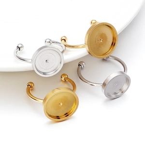 Adjustable stainless steel ring bases in gold and silver for DIY jewelry making