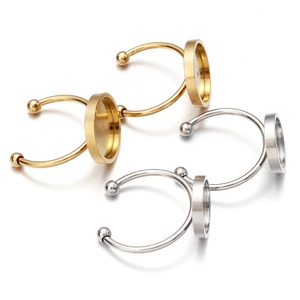 Adjustable stainless steel ring bases for DIY jewelry making with round bezels