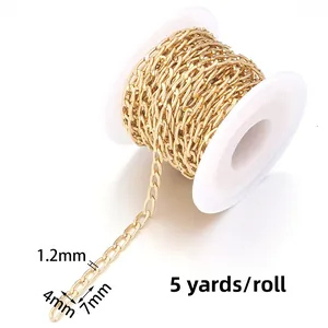 Detailed view of 1.2mm gold aluminum chain spool for DIY jewelry and bag accessories