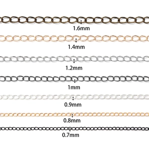 Iron curb chains in various sizes and colors for DIY jewelry making accessories