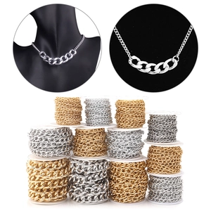 Leichte Aluminium Twisted Curb Chain Glieder Für DIY Schmuckherstellung Taschenriemen Bekleidung Zubehör Gold Silber Ketten