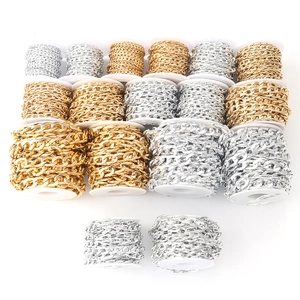 Aluminum NK chain rolls in gold and silver for DIY jewelry making and bag straps