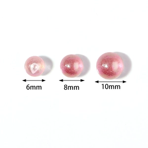Cuentas de acrílico rosa nacarado en 6mm, 8mm y 10mm para creación de joyas DIY