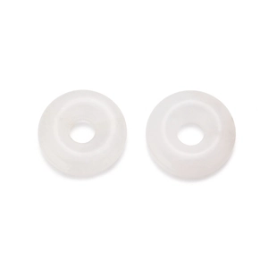 Polished pink crystal donut charms for jewelry making with center hole detail