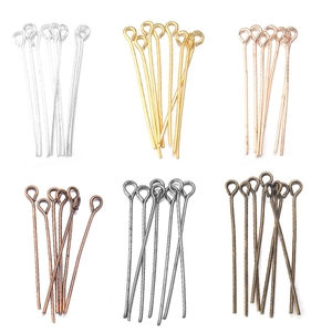 0.7mm color-retaining metal eye pins in six assorted metallic finishes for DIY jewelry making