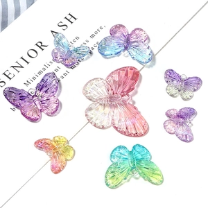 Pendentifs papillon dégradés en acrylique pour la création de bijoux DIY et artisanat