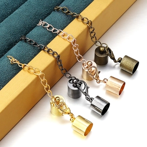 Lobster clasp and extension chain jewelry connectors in four metallic finishes